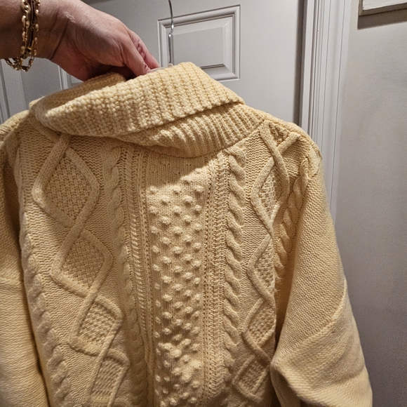 Lands' End Soft Yellow Cowl Neck Sweater 3X - Picture 6 of 8